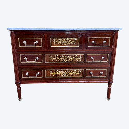Commode De Style Louis XVI Acajou Et Amarante