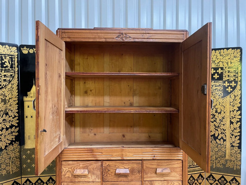 Buffet époque Art Déco En Orme - Meuble de métier à tiroirs