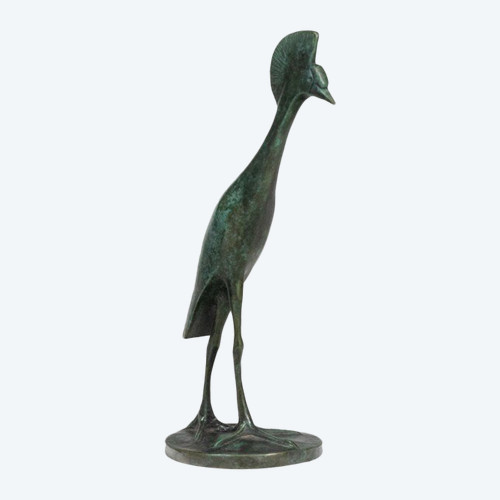 François Pompon. “Crowned Crane on the move”, bronze, 2006 print.