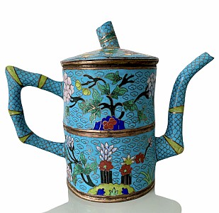 Teiera in smalto cloisonné Cina