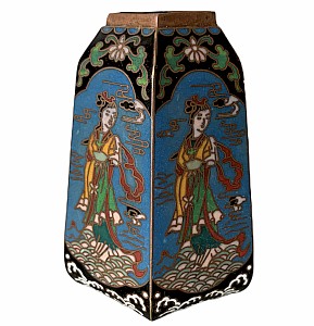 Hexagonal vase in cloisonné enamels china