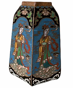 Hexagonal vase in cloisonné enamels china