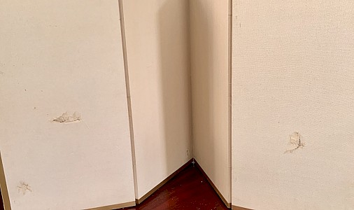 Paravento giapponese Yonkyoku Byōbu con decoro in pino