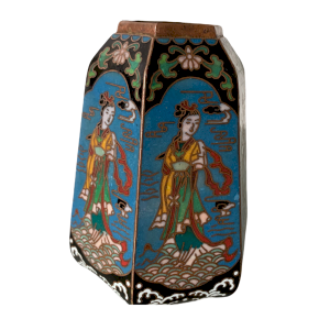 Sechseckige Vase aus Cloisonné-Emaille-Porzellan