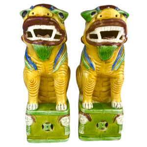 Pair Of Chinese Ceramic Chimera