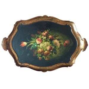 Napoleon III Tray With Flower Decor