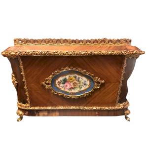 Napoleon III marquetry and gilt bronze planter
