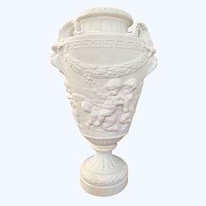 Vase balustre en biscuit de porcelaine d'après Clodion