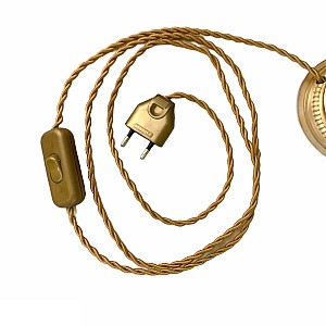 Lampada con vaso rivestito in porcellana cinese con cornice in bronzo dorato bianco e blu