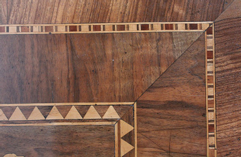 Inlaid Gueridon Table, in Walnut and Light Wood - 2nd part of the 19th century