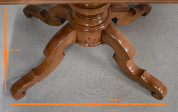 Inlaid Gueridon Table, in Walnut and Light Wood - 2nd part of the 19th century