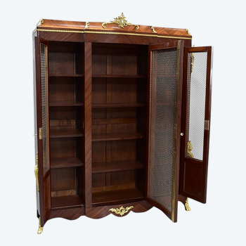Bibliothèque en Acajou Blond et Bois de Violette, goût Louis XV – Fin XIXe
