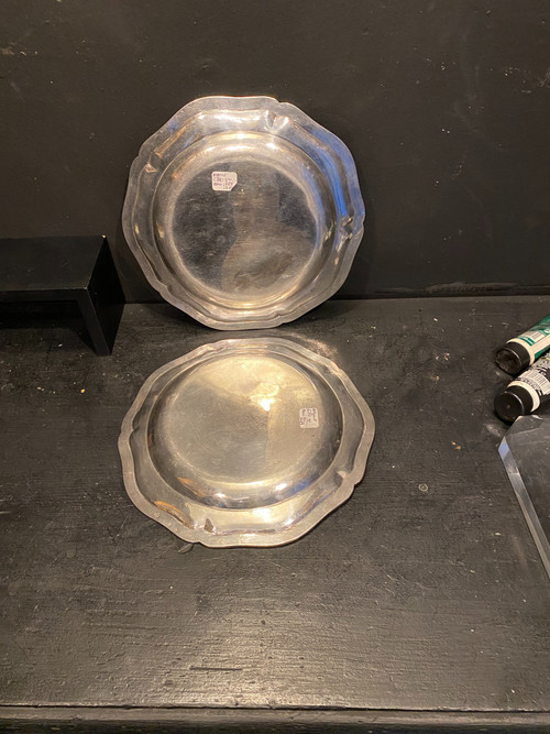 pair of solid silver dishes from the 18th century