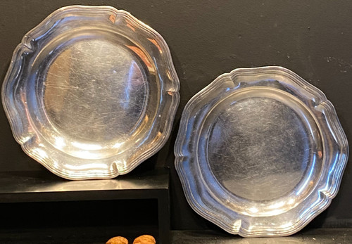 pair of solid silver dishes from the 18th century