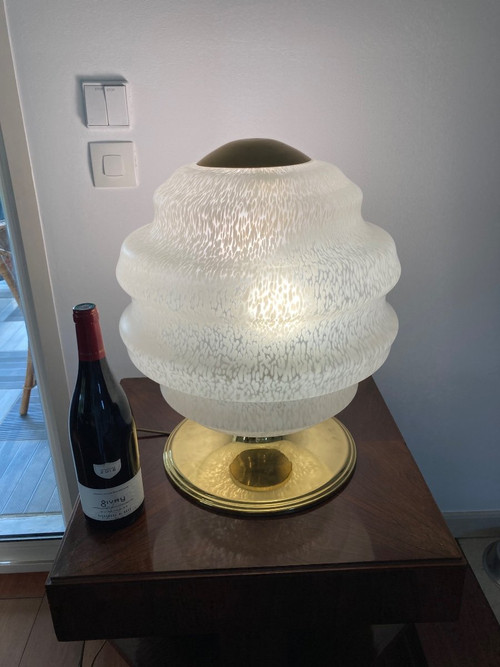 70's Lamp In Clichy Glassware