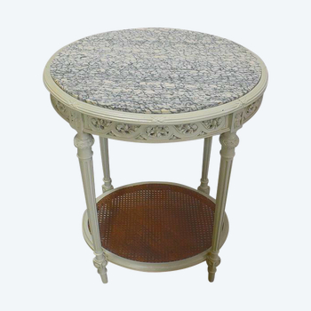 Rechampi and Cannage wooden pedestal table, Louis XVI style - 1920