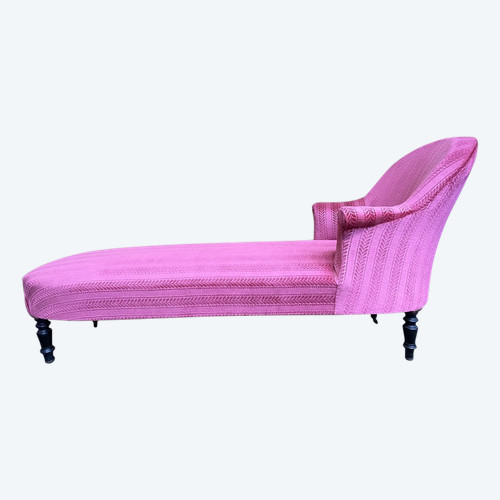 Méridienne Crapaud Napoléon III Velours Rose
