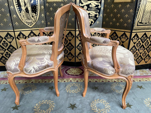 Pair De Fauteuils Cabriolets De Style Louis XV
