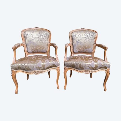 Pair De Fauteuils Cabriolets De Style Louis XV
