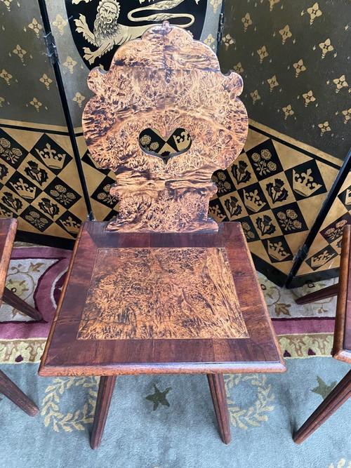 Suite Of 4 Alsatian Elmwood Chairs