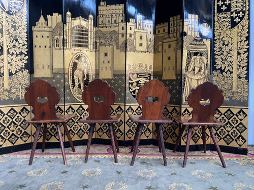 Suite Of 4 Alsatian Elmwood Chairs