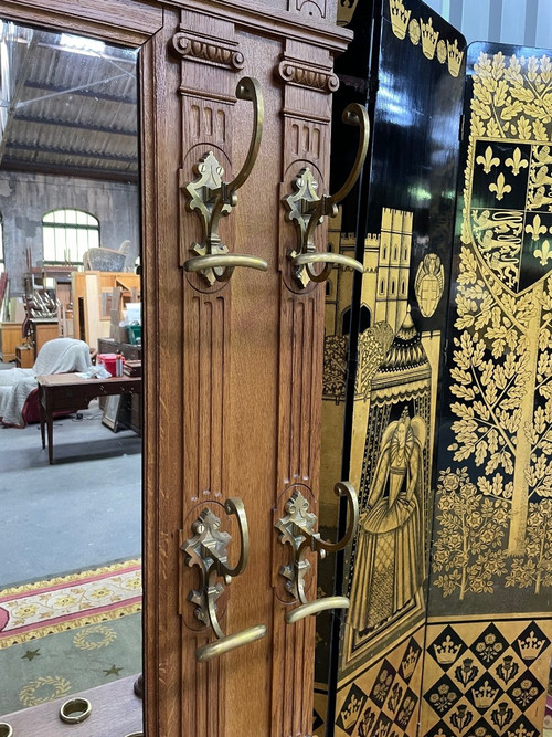Vestiaire D’entrée En Chêne Napoléon III