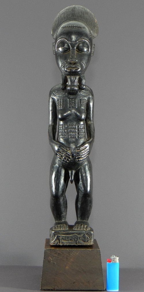 Costa d'Avorio, Popolo Baoulé, 1950 circa, Grande Statua "waka Sona", Ideale Maschile di Bellezza.