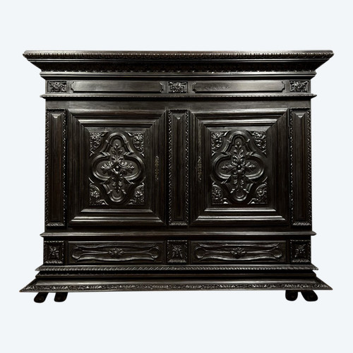 sideboard or valet cabinet in blackened wood Renaissance style circa 1850