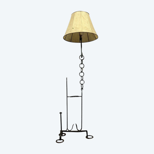Lampada da terra vintage a catena, circa 1970.