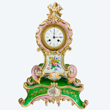 Porcelain clock Jacob style Small rocaille