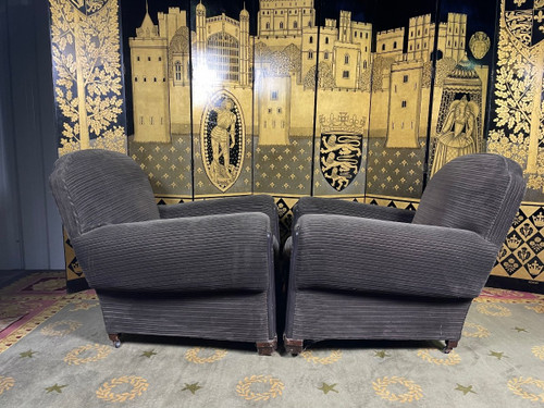Paire de fauteuils club époque Art Déco