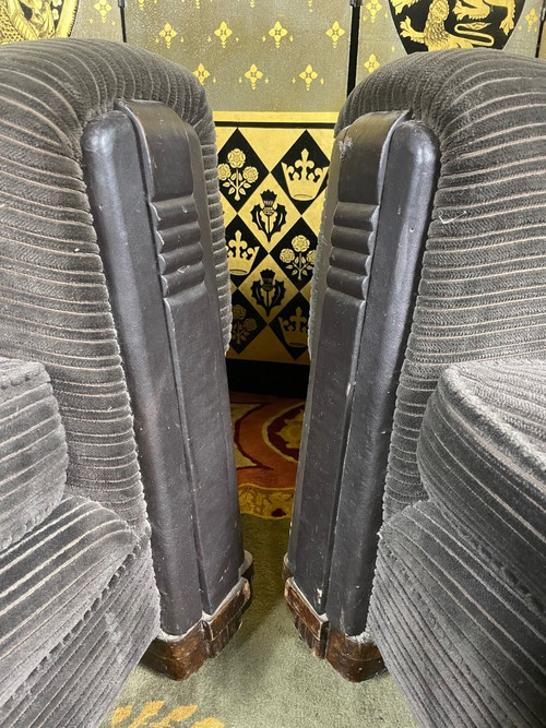 Paire de fauteuils club époque Art Déco