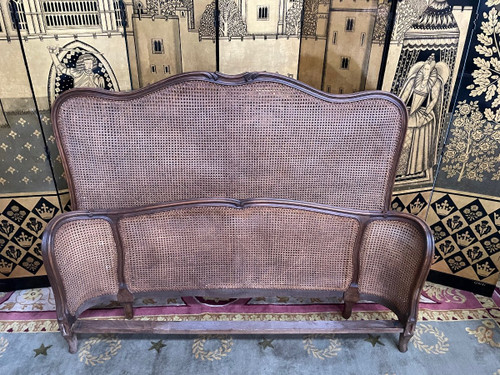 Lit Corbeille En Cannage Style Louis XV