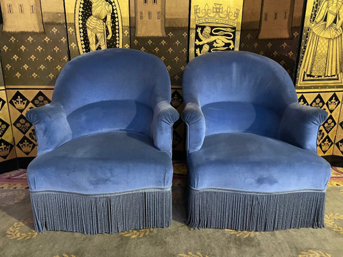Paire De Fauteuils Crapaud Napoléon III