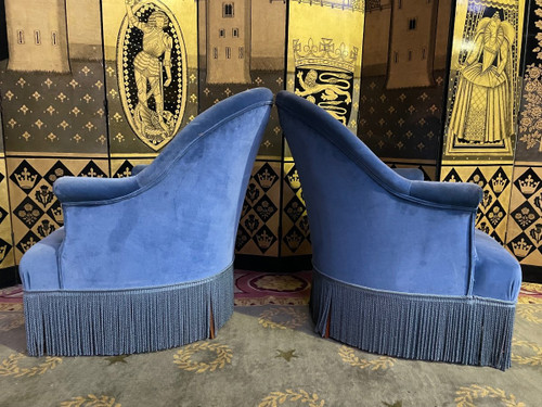 Paire De Fauteuils Crapaud Napoléon III
