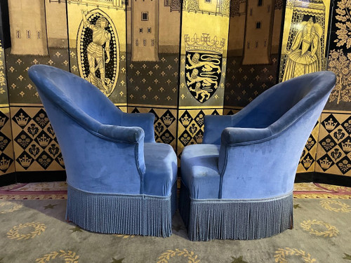 Paire De Fauteuils Crapaud Napoléon III