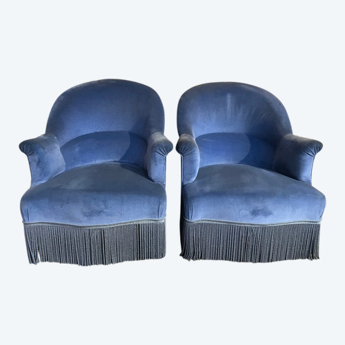 Paire De Fauteuils Crapaud Napoléon III