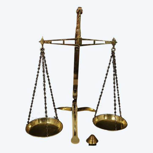 Trébuchet, balance de confiseur  Laiton  XIXème siècle 