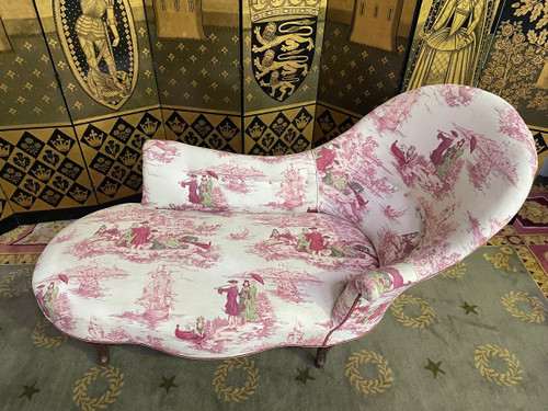 Napoleon III Daybed In Toile De Jouy