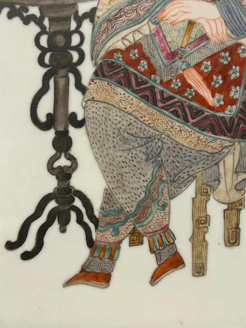 Piatto in porcellana cinese dell'inizio del XX secolo - Scena di interno - Cinese - Asia - Asiatico