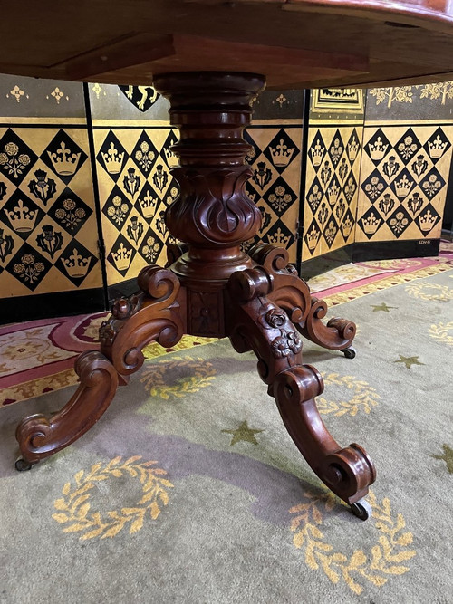 Guéridon Violonné En Acajou Napoléon III