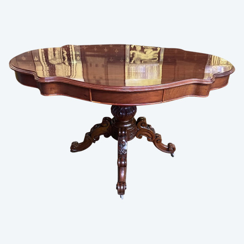 Napoleon III Mahogany Violin Pedestal Table