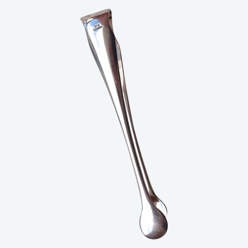 Silver metal sugar tongs model Fidelio orfèvrerie Christofle
