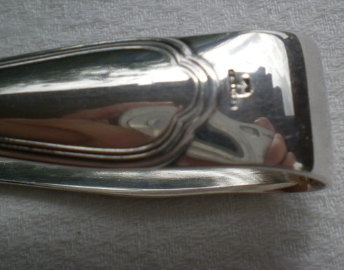 Sugar tongs model "Spatours" in silver metal Christofle goldsmith