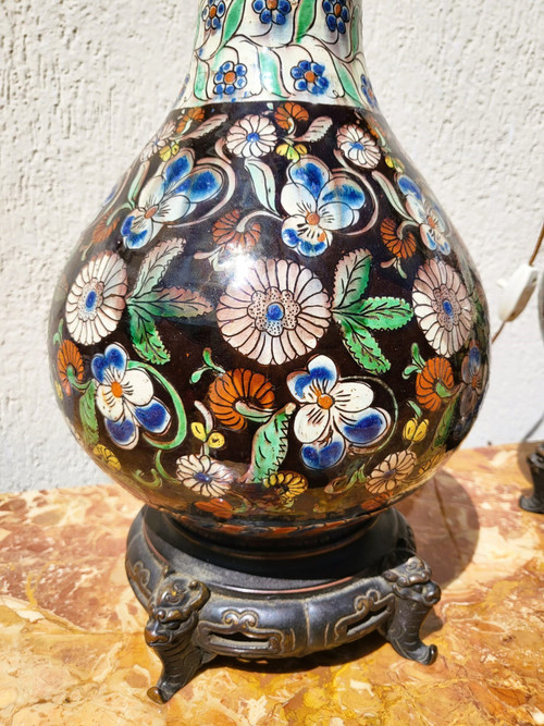 Thoune, Paire De Lampes En Faïence, Fin XIXème Siècle