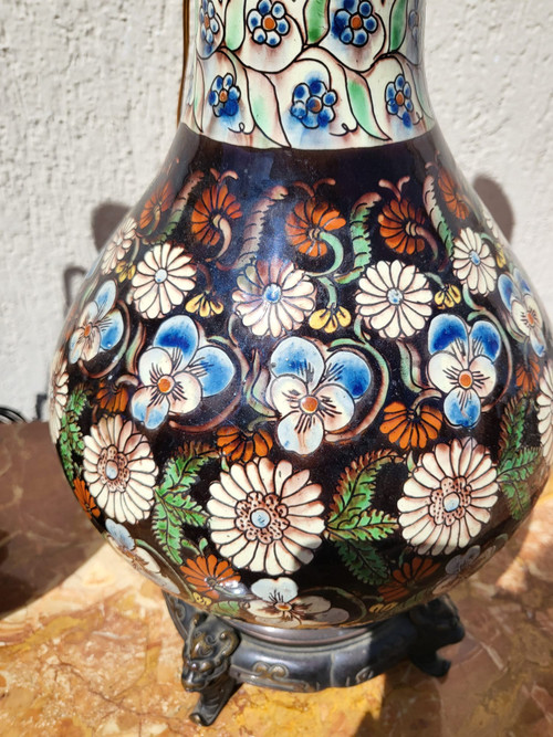 Thoune, Paire De Lampes En Faïence, Fin XIXème Siècle