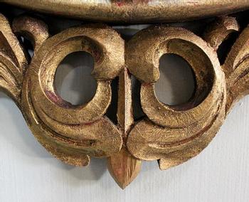 Altmodischer goldener Holzhexenspiegel - Ende des 19. Jahrhunderts