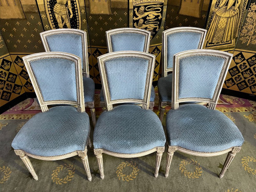 Suite De 6 Chaises De Style Louis XVI