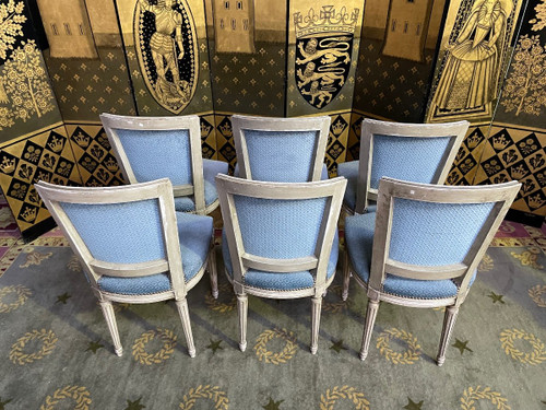 Suite De 6 Chaises De Style Louis XVI