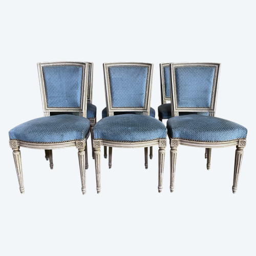 Suite De 6 Chaises De Style Louis XVI